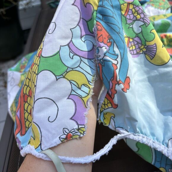 Vtg Sears Childrens Noah Ark 60s 70s Twin Bed Fitted & Flat Sheet Set Color READ - Picture 12 of 12